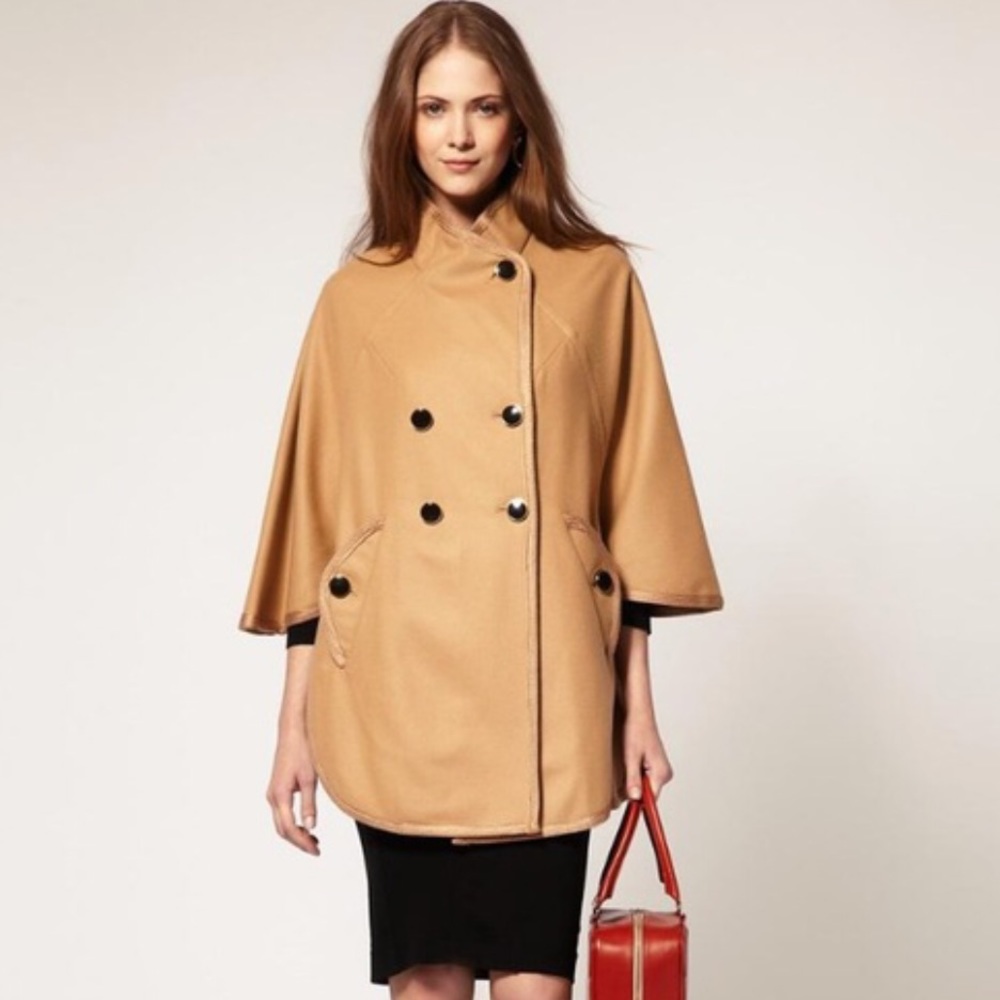 French Connection Military Camel Poncho/Cape